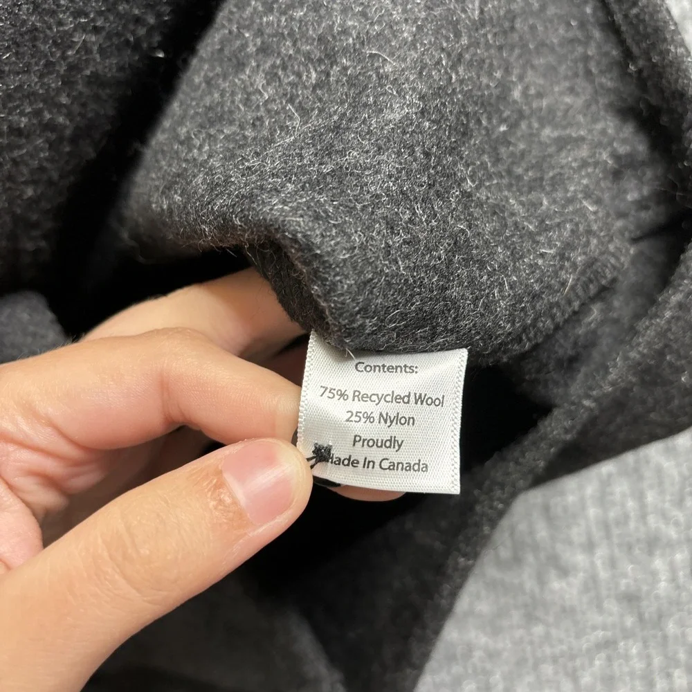Anian Modern Melton‎ Overshirt Dark Gray Size Large Recycled Wool Shirt Jacket